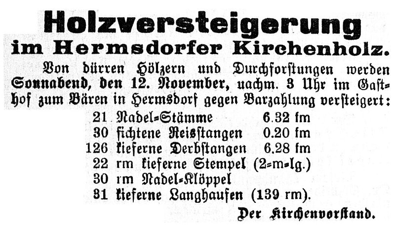 1927-11-12 Hdf Holzversteigerung